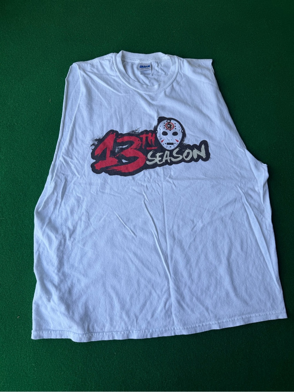 Gildan White Wilkes Barre Scranton Penguins   "13th Season" Cut Off T Shirt